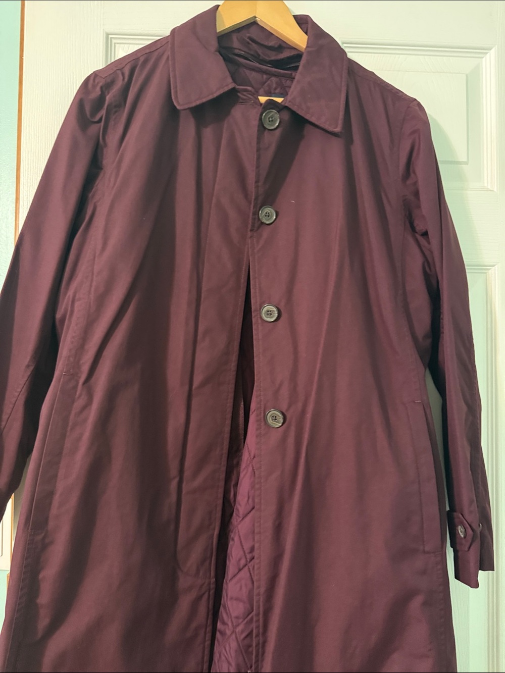 Lands end rain trench with liner